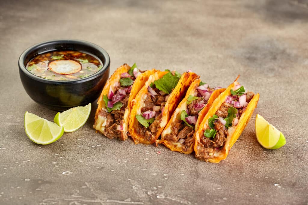 Quesa Birria tacos W Consome at Esmeraldas The Best Mexican Restaurant In  Eureka California