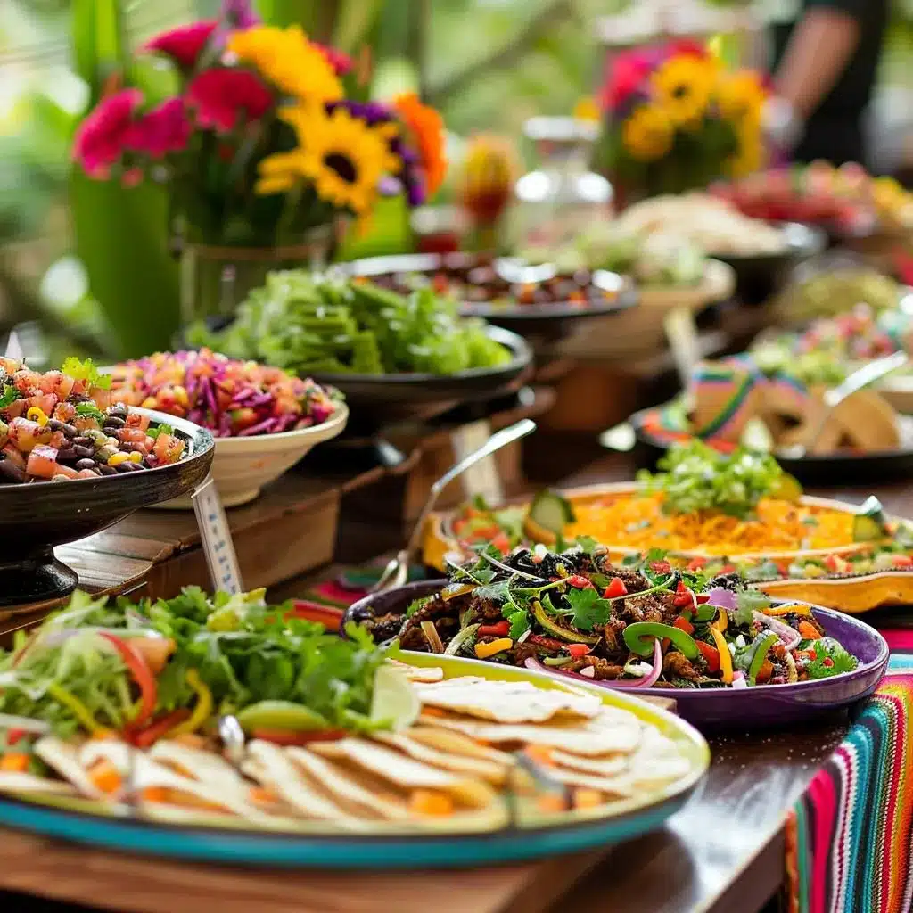 A happy customer enjoying a delicious Mexican meal at home, having ordered easily through the Esmeraldas 2.0 online platform.