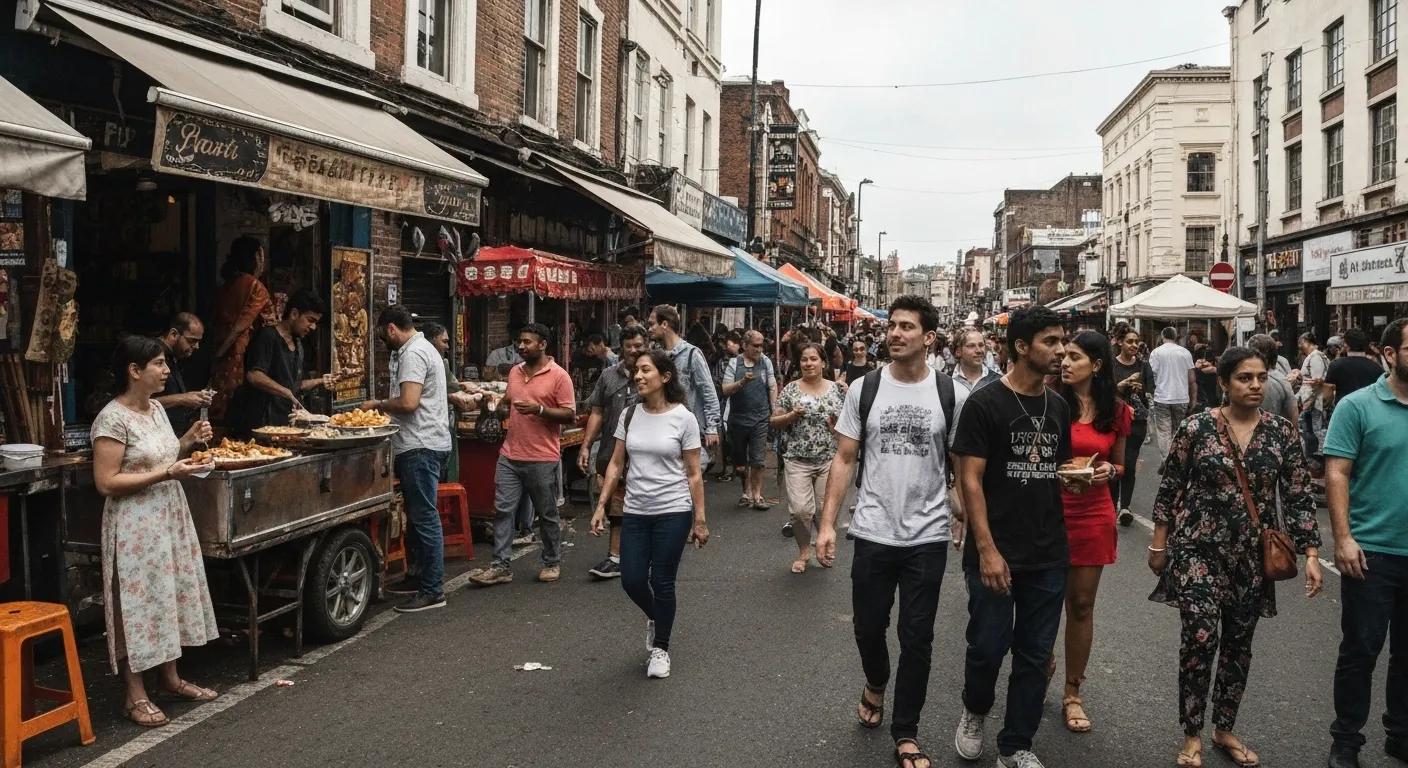 A vibrant spread of authentic Mexican dishes, including tacos and burritos, served in a welcoming atmosphere