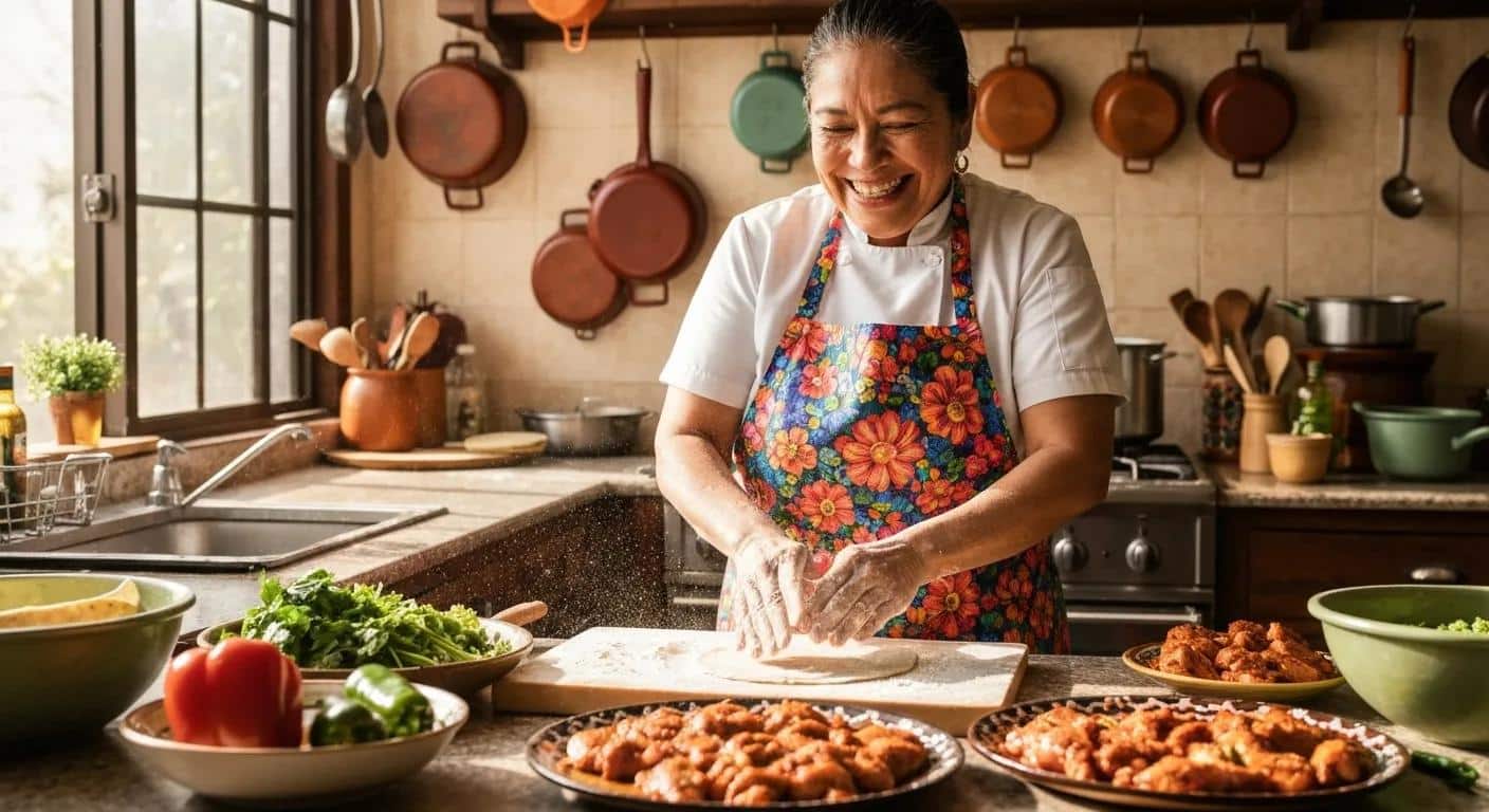 An impressive catering spread featuring a variety of Mexican dishes at an outdoor event