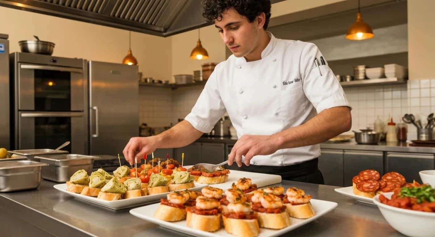 Professional caterer preparing authentic Mexican dishes in a clean kitchen