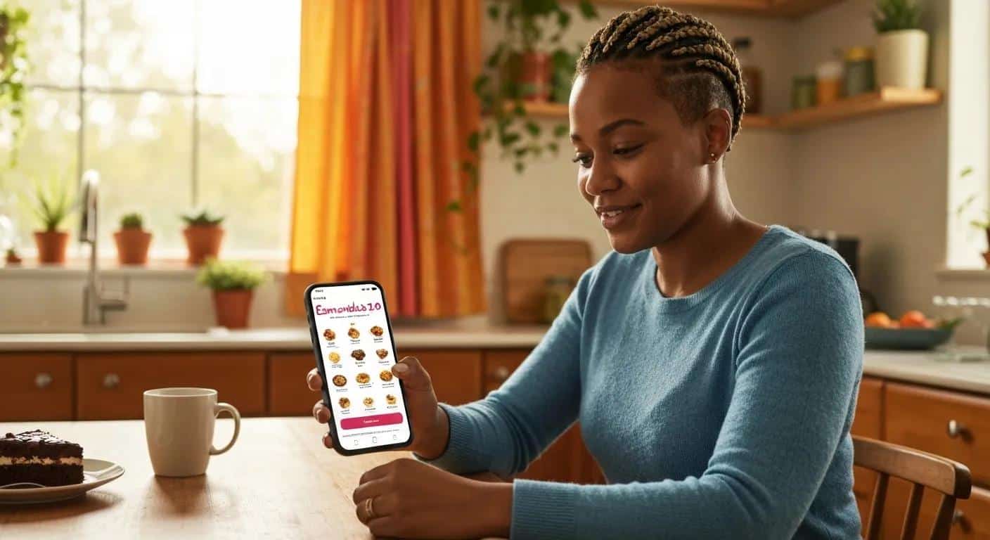 Someone using their phone to order Mexican food online