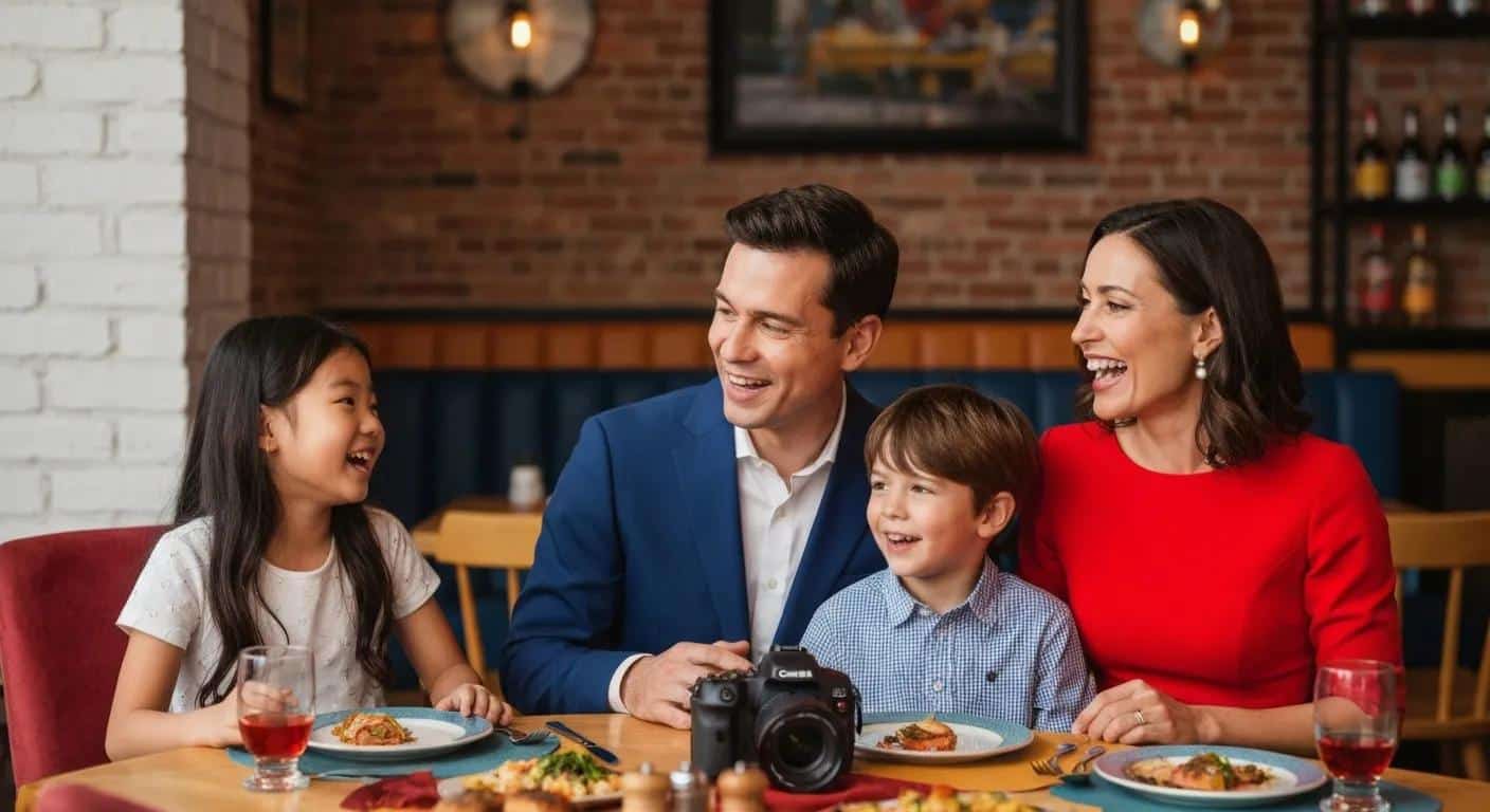 Happy family enjoying a vibrant Mexican meal together at a welcoming restaurant