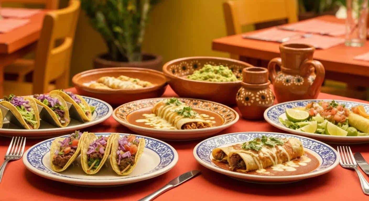 Colorful Mexican dishes showcasing authentic flavors at Esmeralda's 2.0