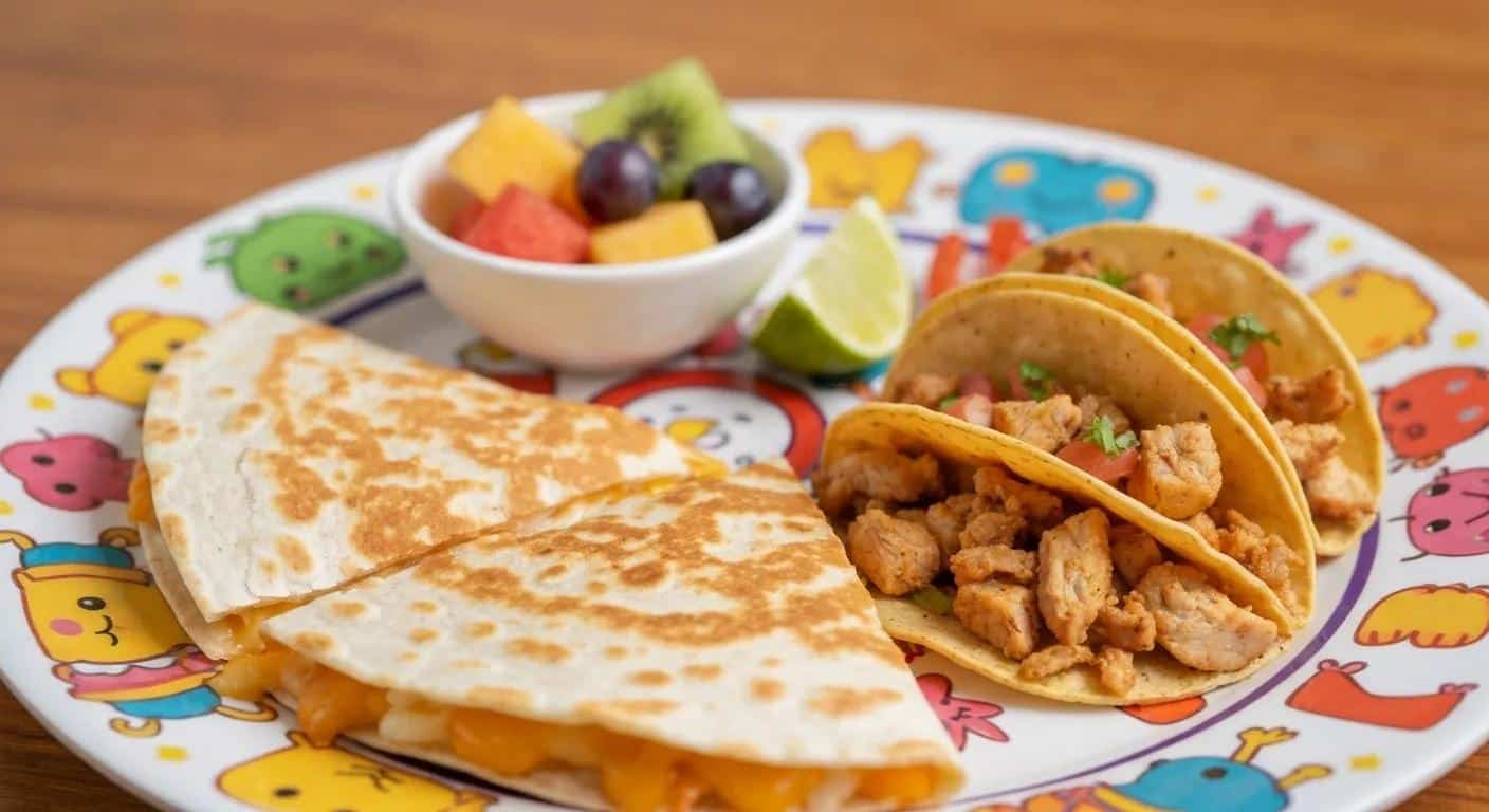 A delicious family meal deal from Esmeralda's 2.0, featuring street tacos, rice, beans, and chips, perfect for a cozy meal