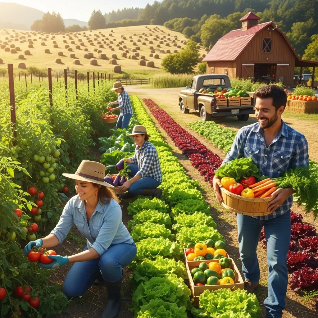 Eureka farmers showing fresh produce used by local caterers