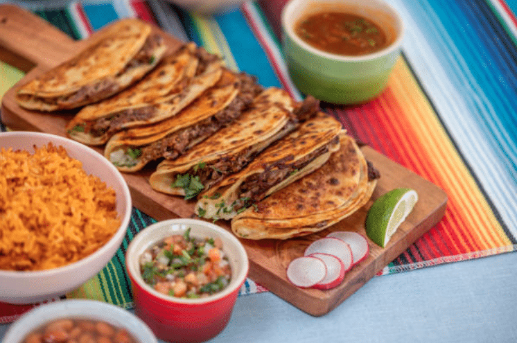 Catering tray of quesabirria in Eureka California for Humboldt County events and party orders